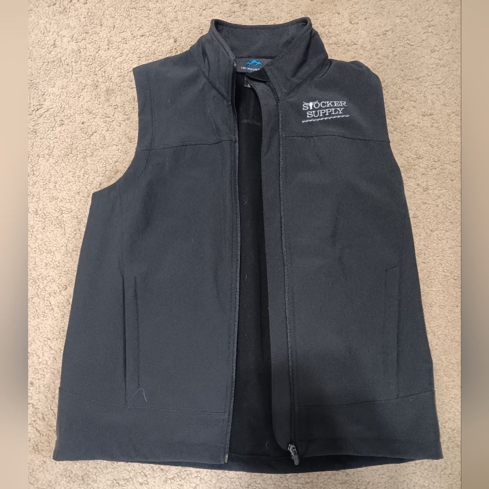 Black Zip-Up Vest with Stand-Up Collar